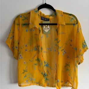 Women's Yellow Floral Top